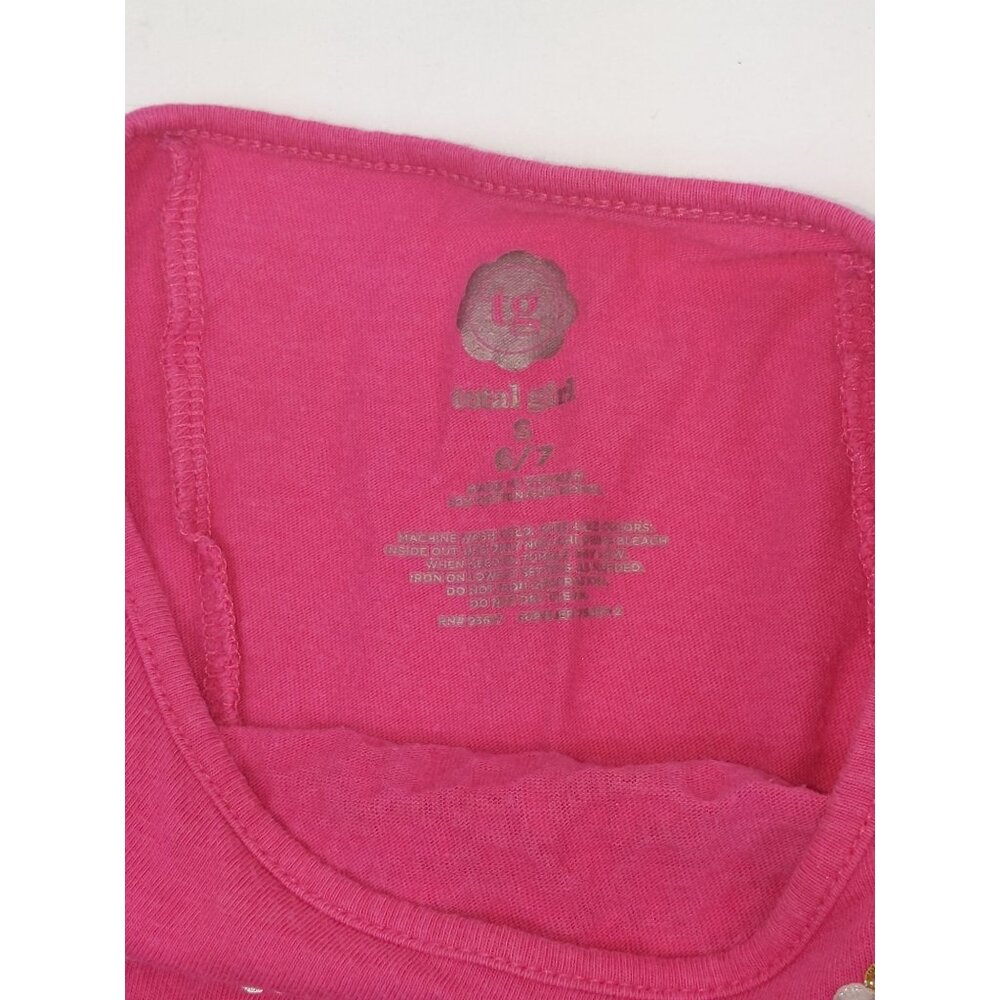 Total Gold Pink Size Small 6/7 Cotton Blend Bow Top/shirt 36e - Picture 7 of 7